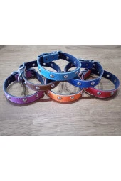 Aksesuarlı Metal Detaylı Deri Kedi Köpek Tasması - 5