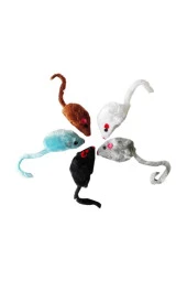 Renkli Kedi Oyuncak Tüylü Peluş Fare 3X5X10 Cm - 1