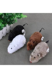Kurmalı Kedi Eğitim Tüylü Peluş Fare Yakalama Interaktif Sevimli Eğlenceli Oyuncak - 3
