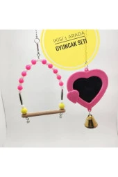 Muhabbet Kuş Salıncagı , Kuş Oyuncagı , Kuş Eğitim, Aynalı Kuş Oyuncağı - 1