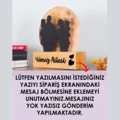 Veraart Işıklı Pleksi Dolunay Kişiselleştirilebilir Dekoratif Biblo Family 4 Kişilik Aile Anahtar Askılığı - 7