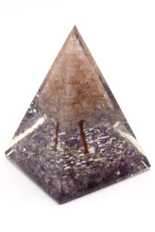 Ametist - Pembe Kuvars Taşından Orgonit Piramit thumbnail 1