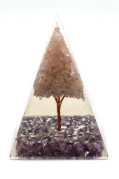 Ametist - Pembe Kuvars Taşından Orgonit Piramit thumbnail 2