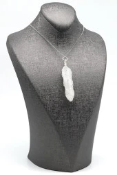 Kristal Kuvars Doğal Taş Tel Sarmalı Kolye thumbnail 2