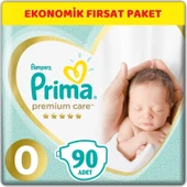 Prima Premium Care Bebek Bezi Beden:0 (1.5-2.5Kg) Prematüre 90 Adet Ekonomik Fırsat Pk thumbnail 1