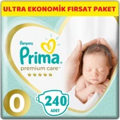 Prima Premium Care Bebek Bezi Beden:0 (1.5-2.5Kg) Prematüre 240 Adet Ultra Ekonomik Fırsat Pk thumbnail 1