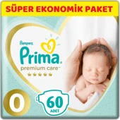 Prima Premium Care Bebek Bezi Beden:0 (1.5-2.5Kg) Prematüre 60 Adet Süper Ekonomik Pk - 1