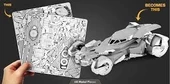 Adaletin Şafağı Batmobile 3D Metal Maket Bulmaca Puzzle modeli kitleri DIY 14+ Yaş 64+ parça - 3