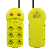 VEA VE-970USB 6LI 2 USBLİ 1.5 METRE GRUP PRİZ - 1