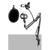 Set-01 - Trust 20378 İçin Mikrofon Standı + Pop Filtre Shock Mount Set - 1