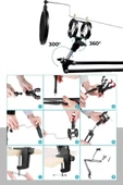 Set-01 - Trust 20378 İçin Mikrofon Standı + Pop Filtre Shock Mount Set thumbnail 3
