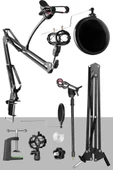 Set-01 - Trust 20378 İçin Mikrofon Standı + Pop Filtre Shock Mount Set thumbnail 2