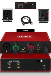 Midex CX1-C Mikrofon GLX-500 Ses Kartı + Stand Pop Filtre Set - 4