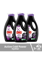 OMO Sıvı Active Cold Power Siyahlar Için Çamaşır Deterjanı 1690 ml X3 - 1