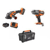 Aeg BEWS18-115BLPX2-502T + BSS 18HTF12BL Akülü 18v Taşlama Somun Sıkma Set - 1