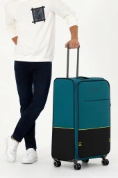 Pierre Cardin Ultra Light Hafif Lüx Kumaş 2'li Valiz Seti Büyük Boy - Kabin Boy Petrol PC8200 - 6