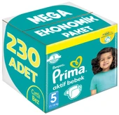 Prima Bebek Bezi Beden:5 (11-16Kg) Junior 230 Adet Mega Ekonomik Pk thumbnail 1