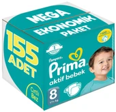 Prima Bebek Bezi Beden:8 (17+Kg) XXX Large 155 Adet Mega Ekonomik Pk - 1