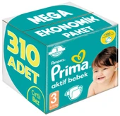 Prima Bebek Bezi Beden:3 (6-10Kg) Midi 310 Adet Mega Ekonomik Pk thumbnail 1