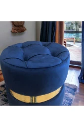 Puf Lüks Silinebilir Kumaş Kapitoneli Gold Detaylı - 3