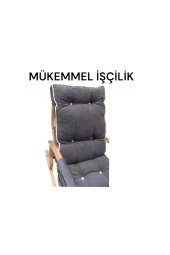 Lüx Ahşap Çift Minderli Çift Cepli Sallanan Sandalye - 3