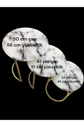 C ZİGON TEMPERLİ CAM BEYAZ SİYAH DAMARLI MEREMER DESENLİ GOLD KAPLAMA - 6