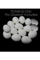 15 Adet Güvercin Folluk Yumurta içi Dolu Pvc Sahte Güvercin Yumurtası Plastik Kuş Yumurtası - 5