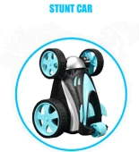 Uzaktan Kumandalı, Florasan Işıklı, 360 Derece Dönebilen Akrobat Araba- Stunt Car thumbnail 10