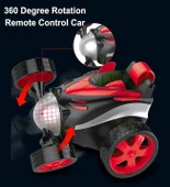 Uzaktan Kumandalı, Florasan Işıklı, 360 Derece Dönebilen Akrobat Araba- Stunt Car thumbnail 2