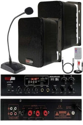Lastvoice Black Large Paket-1 Hoparlör ve Anfi Anons Ses Sistemi Seti - 1