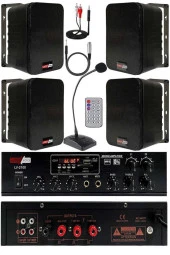 Lastvoice Black Large Paket-3 Hoparlör ve Anfi Anons Ses Sistemi Seti - 1