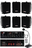 Lastvoice Black Large Paket-5 Hoparlör ve Anfi Anons Ses Sistemi Seti thumbnail 1