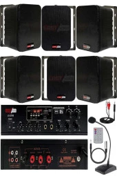 Lastvoice Black Large Paket-5 Hoparlör ve Anfi Anons Ses Sistemi Seti - 1