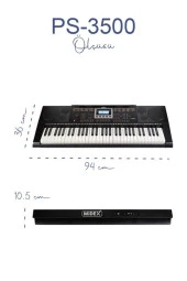 Midex PS-3500KSP Tuş Hassasiyetli 61 Tuşlu Org Sustain Pedallı (Stand Pedal Çanta Kulaklık Notalık Metod) - 5