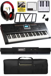 Midex Ps-3500K Tuş Hassasiyetli 61 Tuşlu Org (Çanta Kulaklık Notalık Adaptör Metod) - 1