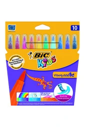 Bic Kids Visaquarelle Fırça Uçlu Keçeli Boya Kalemi 10 Renk - 1