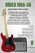Midex RPH-40RD-50AMP 50W Şarjlı BT Amfili Elektro Gitar Seti HSH Manyetik Maple Klavye thumbnail 2
