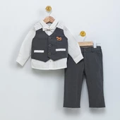 Babydola 1-5 Yaş Papyon Yelek Gömlek Pantolon Bayramlık Çocuk Takım Elbise 4'lü Set 15054 - 7