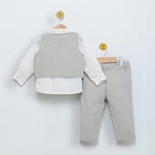 Babydola 1-5 Yaş Papyon Yelek Gömlek Pantolon Bayramlık Çocuk Takım Elbise 4'lü Set 15054 - 5