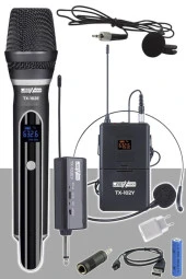 Lastvoice Tx-102EY Şarjlı EL Yaka Headset Kablosuz Mikrofon Seti UHF - 1