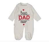 uğurböceğiçocuk Best Dad Ever Baskılı Bebek Tulum 230 - 1