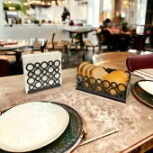 Siyah Renk 2li Set Ekmek Sepeti ve Peçetelik - 9