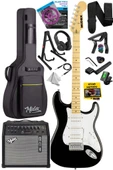 Midex RPH-40WB-50AMP Siyah Beyaz 50W Şarjlı BT Amfili Elektro Gitar Seti HSH Manyetik Maple Klavye thumbnail 1