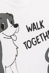 Koton Erkek Bebek Tişört Kısa Kollu Köpek Baskılı Bisiklet Yaka Pamuklu - 4