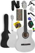 Midex CG-395WH Beyaz Renk Kesik Klasik Gitar 4/4 Yetişkin Boy Sap Ayarlı Full Set thumbnail 1