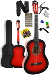 Midex CG-270RD Kırmızı Renk Klasik Gitar 4/4 Yetişkin Boy Sap Ayarlı Full Set - 1
