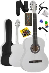 Midex CG-270WH Beyaz Renk Klasik Gitar 4/4 Yetişkin Boy Sap Ayarlı Full Set - 1