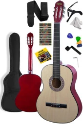 Midex CG-270NT Doğal Renk Klasik Gitar 4/4 Yetişkin Boy Sap Ayarlı Full Set - 1