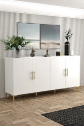Givayo Mobilya  Peri Konsol Beyaz Gold - 1