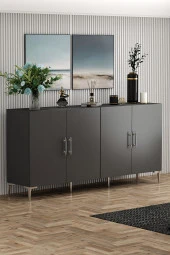 Givayo Mobilya Peri Konsol Antrasit Gümüş - 2